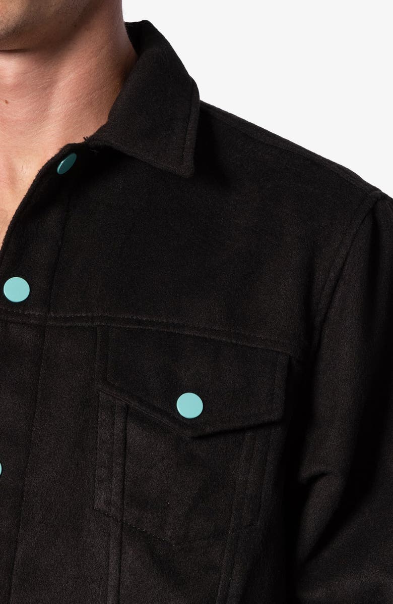 mnml Turquoise Button Trucker Jacket, Alternate, color,