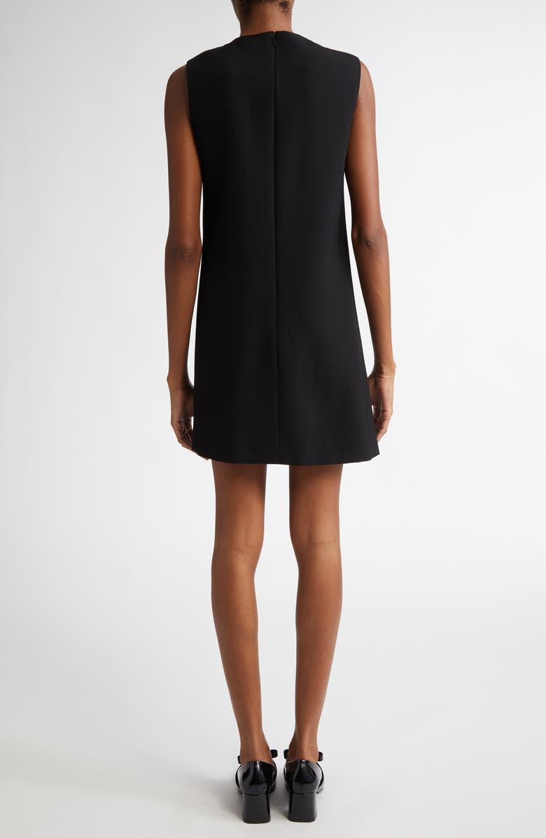 Versace Metallic Mesh Inset Virgin Wool Cocktail Dress, Alternate, color, 