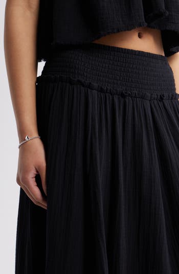 Tiered Cotton Maxi Skirt