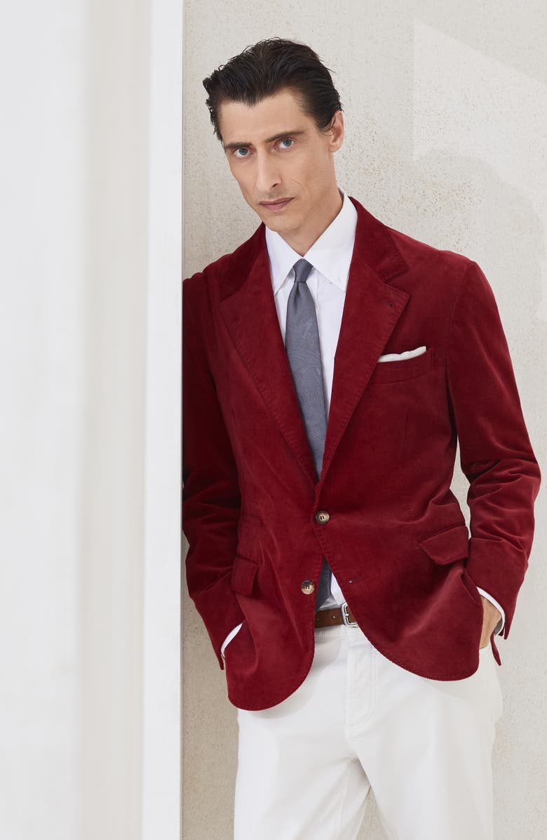 Brunello Cucinelli Velvet blazer, Alternate, color, Purple-Red