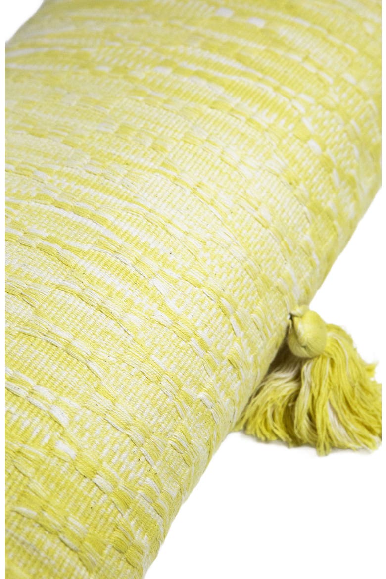 Antigua Naturally Dyed Solid Handwoven Cotton Throw Pillow, Alternate, color, Faded Yellow Solid