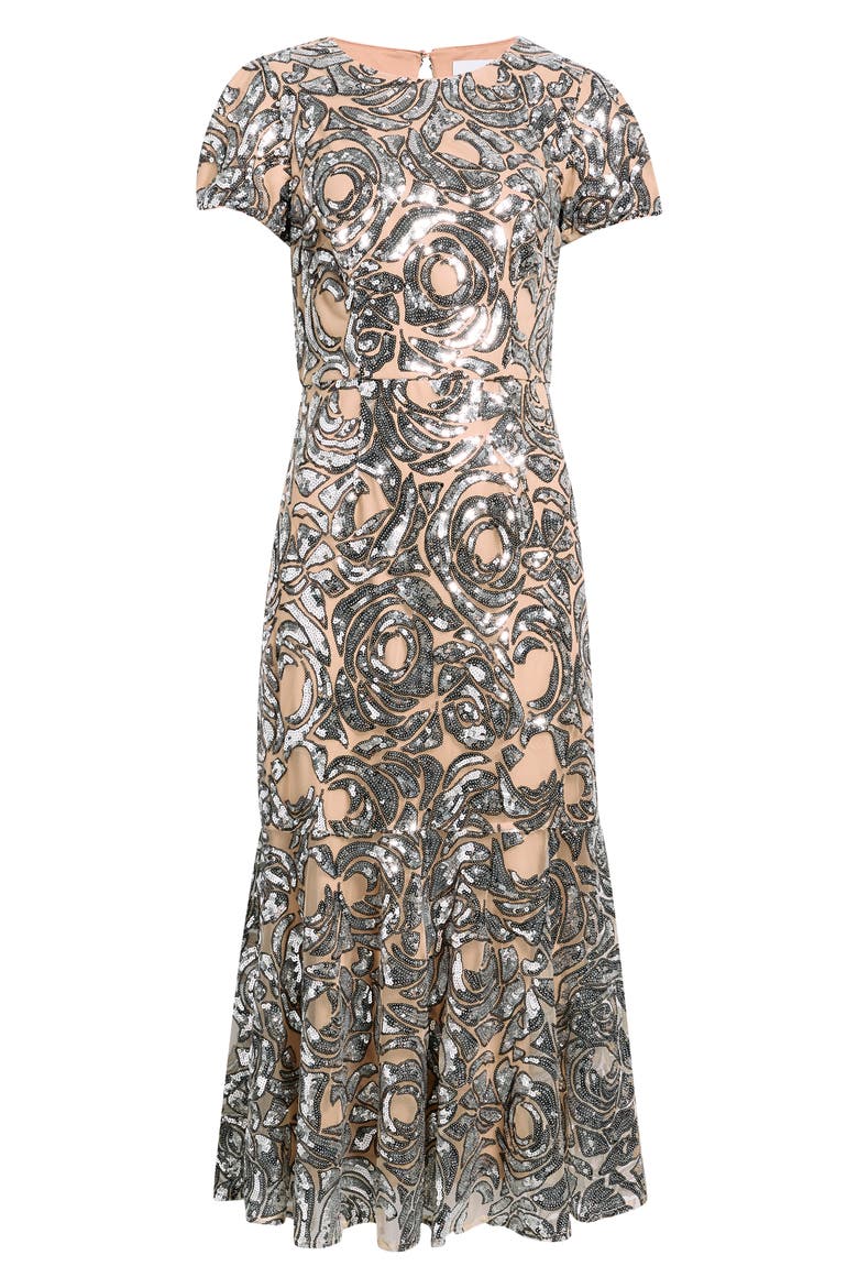 Rose Sequin Gown, Alternate, color, SILVER