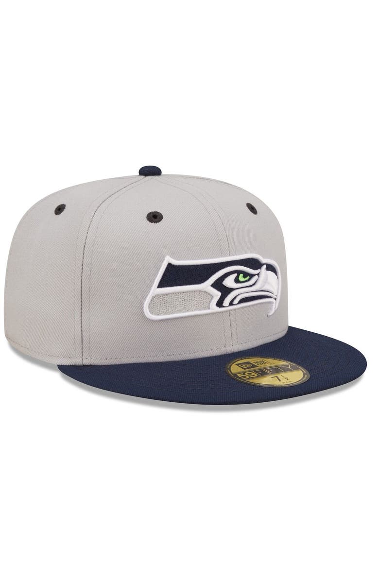 New Era Men's New Era Gray/College Navy Seattle Seahawks Flipside 59FIFTY Fitted Hat, Alternate, color, 