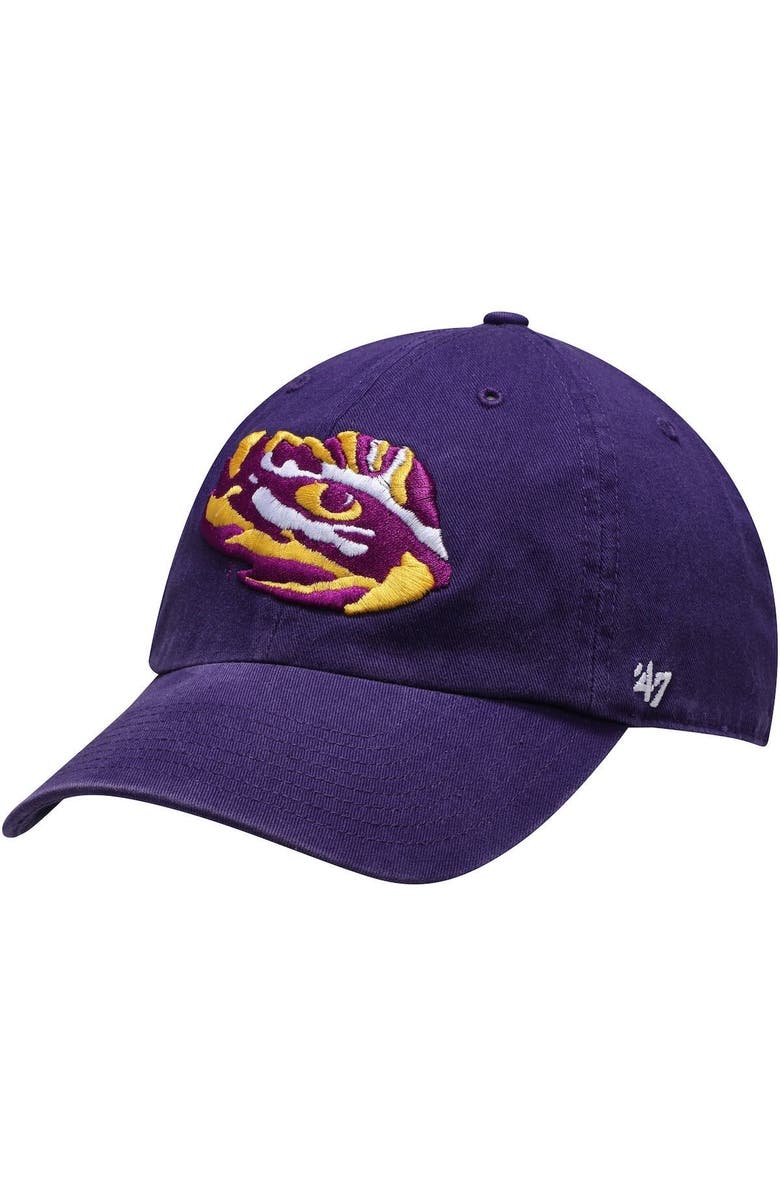 '47 Men's '47 Purple LSU Tigers Clean Up Adjustable Hat, Main, color, Purple