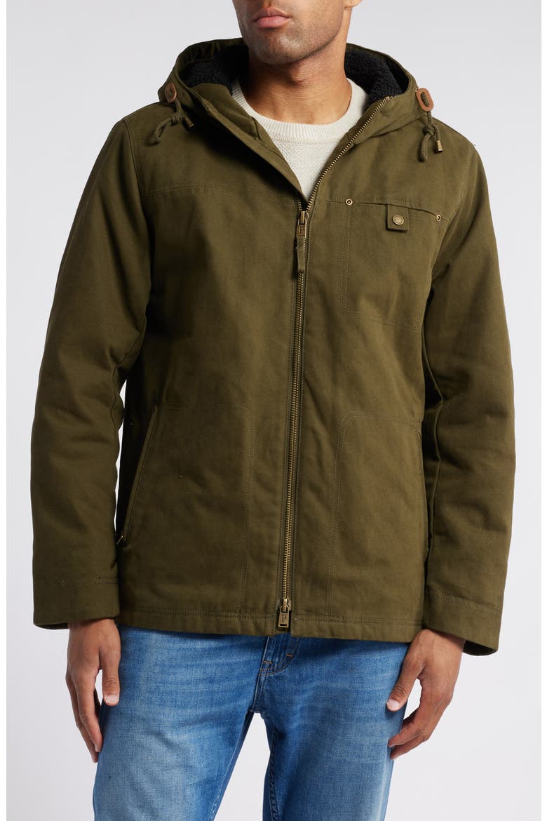 Brothers Hooded Canvas Jacket, Alternate, color, DARK OLIVE