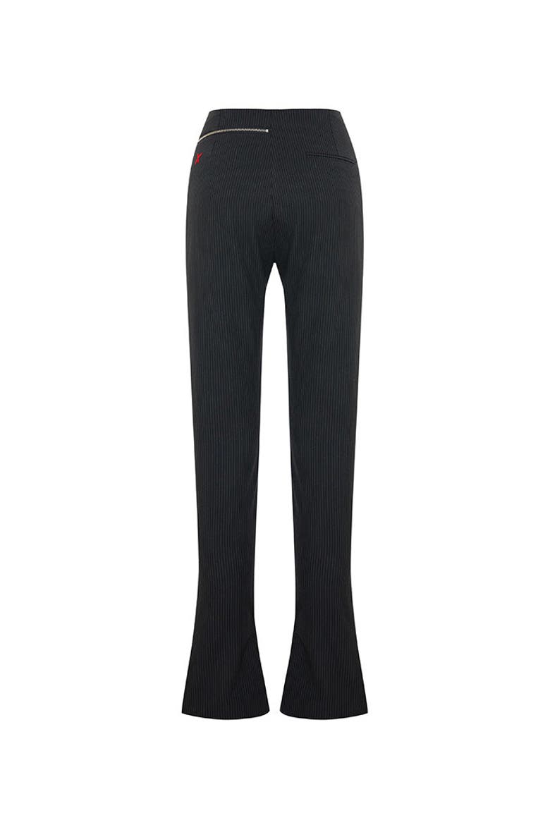 Zip Detail Skinny Women Flare Pant, Alternate, color, BLACK