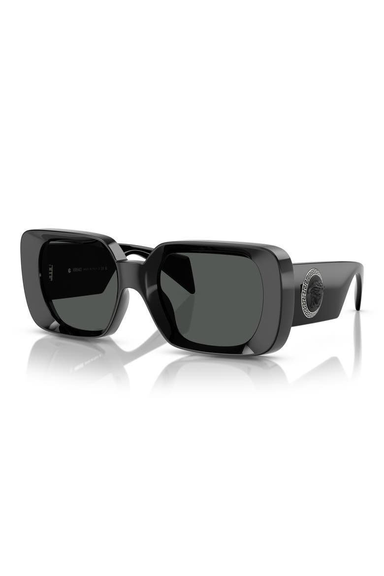 54mm Square Sunglasses, Alternate, color, BLACK
