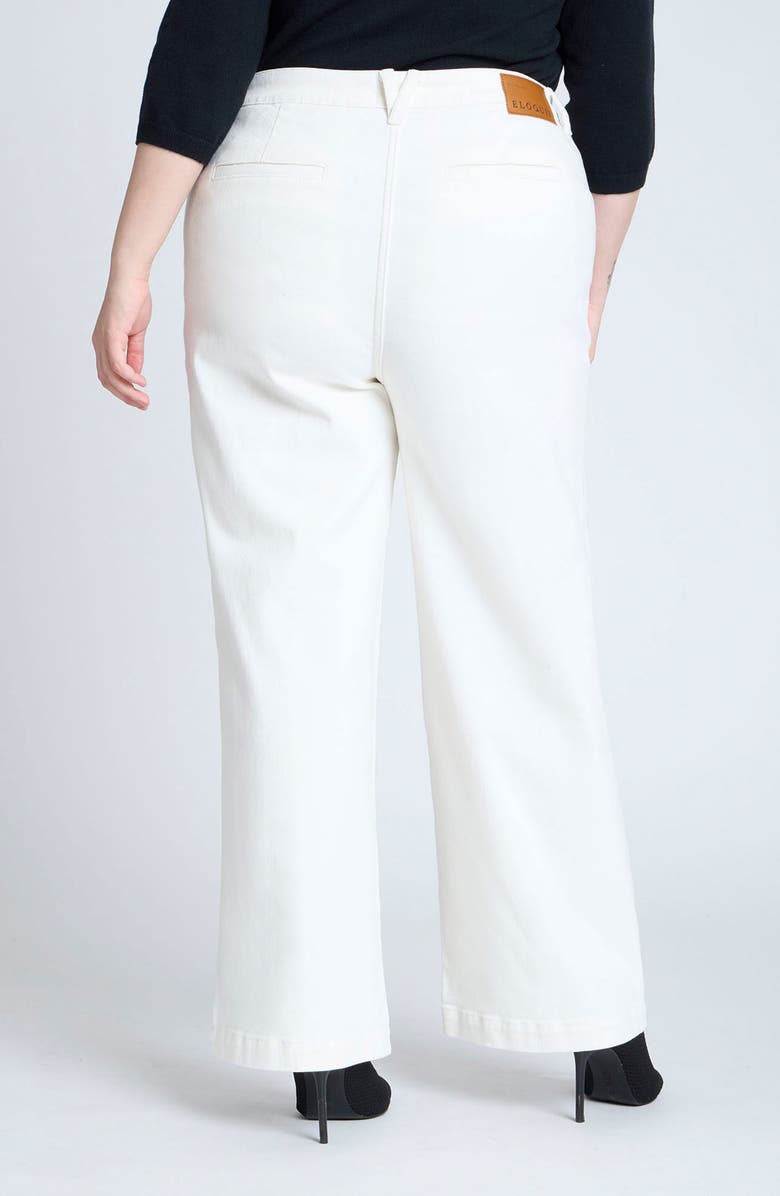 ELOQUII The Trouser Patch Pocket Wide Leg Jeans, Alternate, color, 