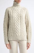 TOTEME Cable Stitch Wool Turtleneck Sweater