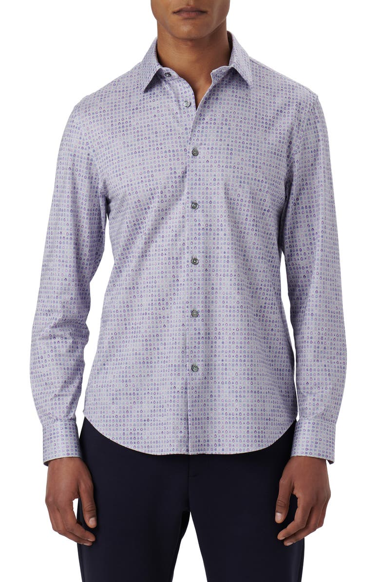 Bugatchi James OoohCotton<sup>®</sup> Print Button-Up Shirt, Main, color, 