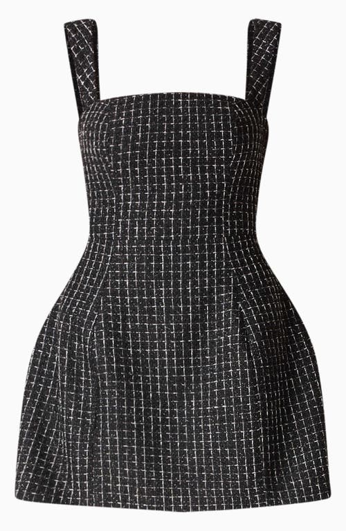 Elliatt Galadirel Check Tweed Minidress In Black