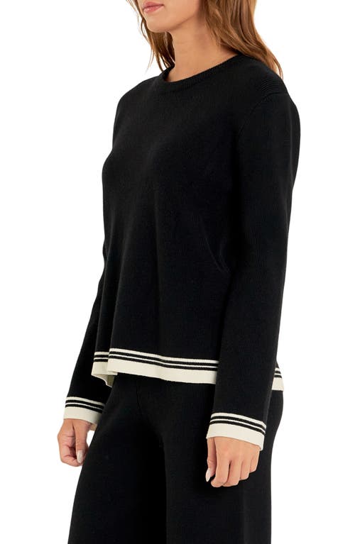 English Factory Contrast Stripe Crewneck Sweater