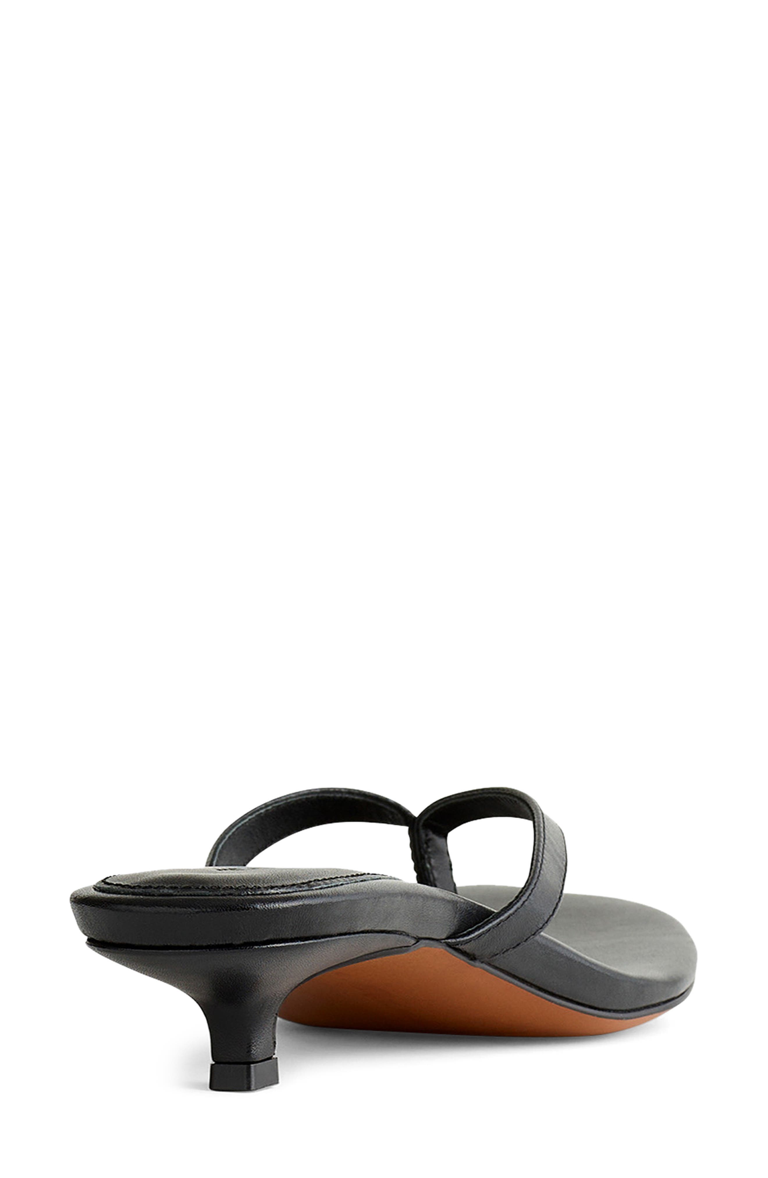 Madewell The Chiara Kitten Heel Thong Sandal, Alternate, color, True Black