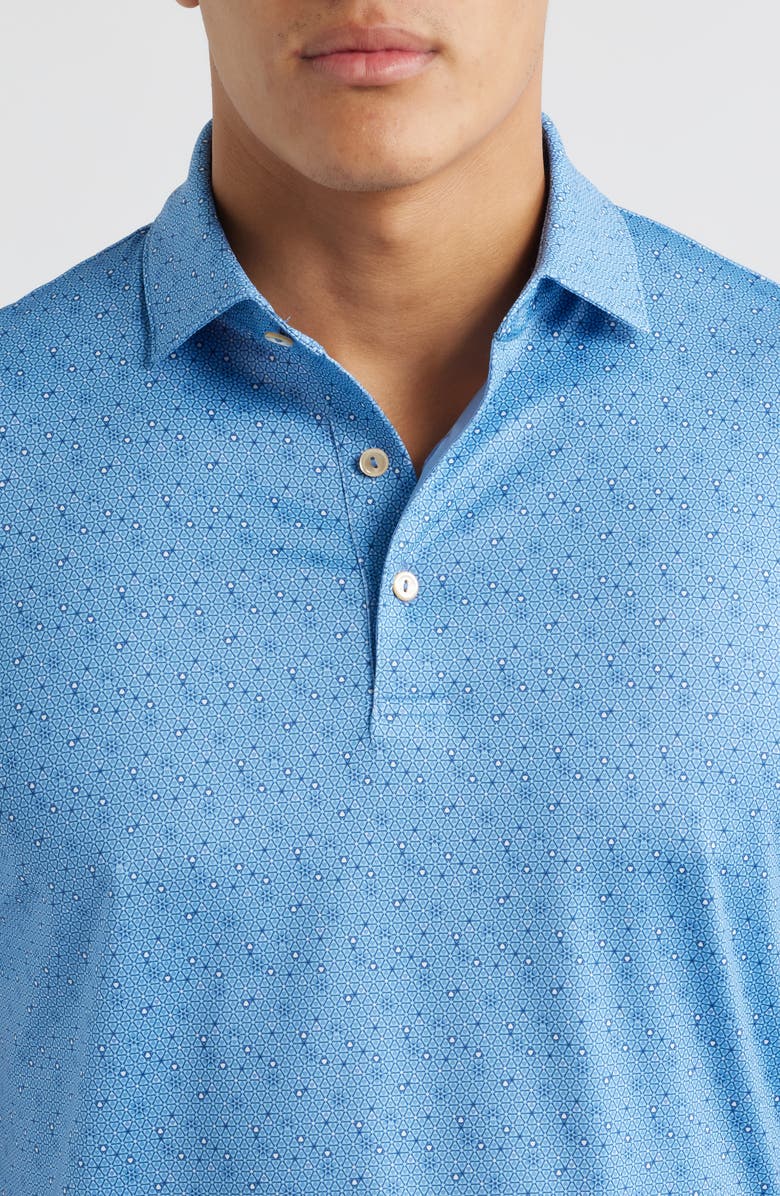 Peter Millar Costanzo Geo Performance Jersey Polo, Alternate, color, Evening Tide