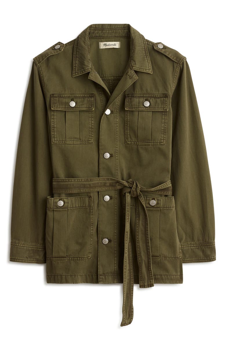 Madewell Chino Safari Jacket, Alternate, color, Faded Ivy