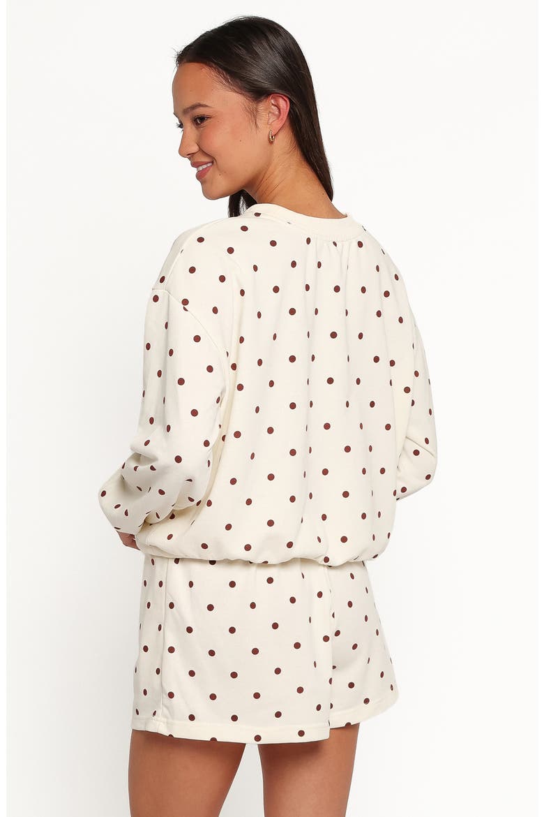 Novie High Waist Shorts, Alternate, color, BROWN POLKA DOT