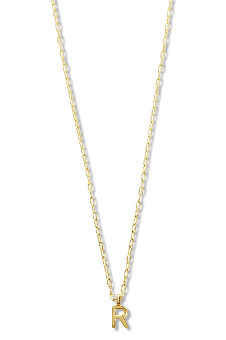 Initial Pendant Sterling Silver Paper Clip Chain Necklace, Main, color, GOLD - R