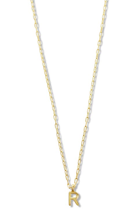 Initial Pendant Sterling Silver Paper Clip Chain Necklace