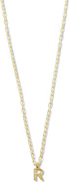 Argento Vivo Sterling Silver Initial Pendant Sterling Silver Paper Clip Chain Necklace