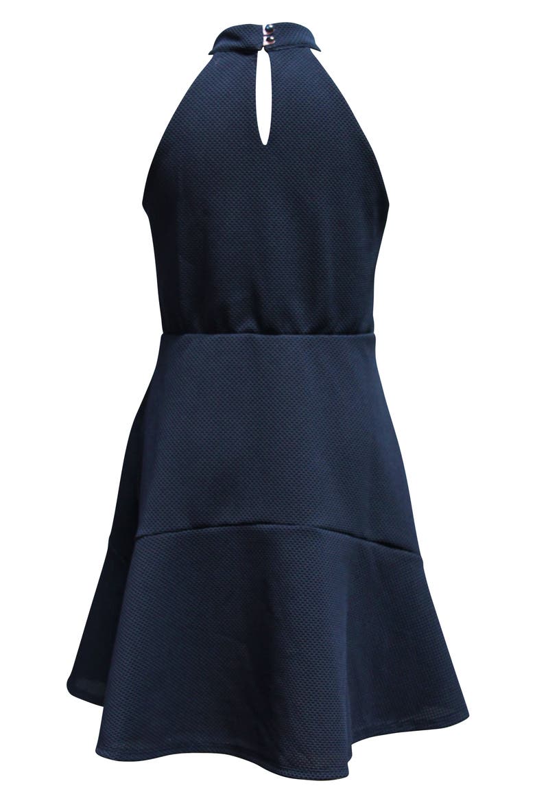 Kids' Mock Neck Fit & Flare Dress, Alternate, color, NAVY