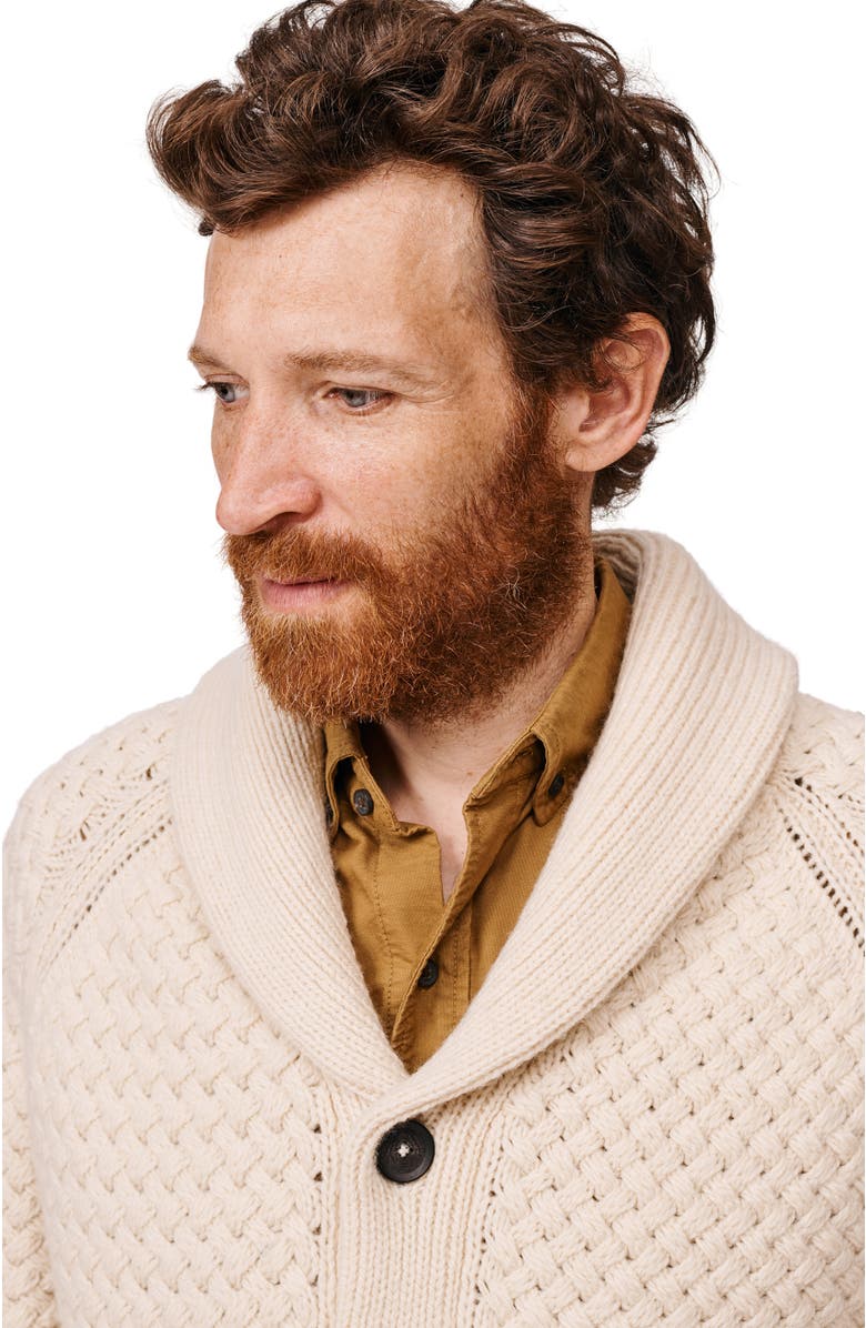 Aubin Frampton Shawl Cardigan Sweater, Alternate, color, Ecru