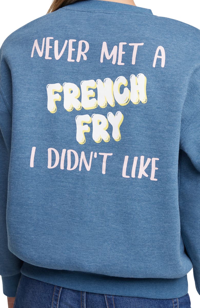 Wildfox Fry Day Charlie Graphic Sweatshirt, Alternate, color, Gibraltar Sea