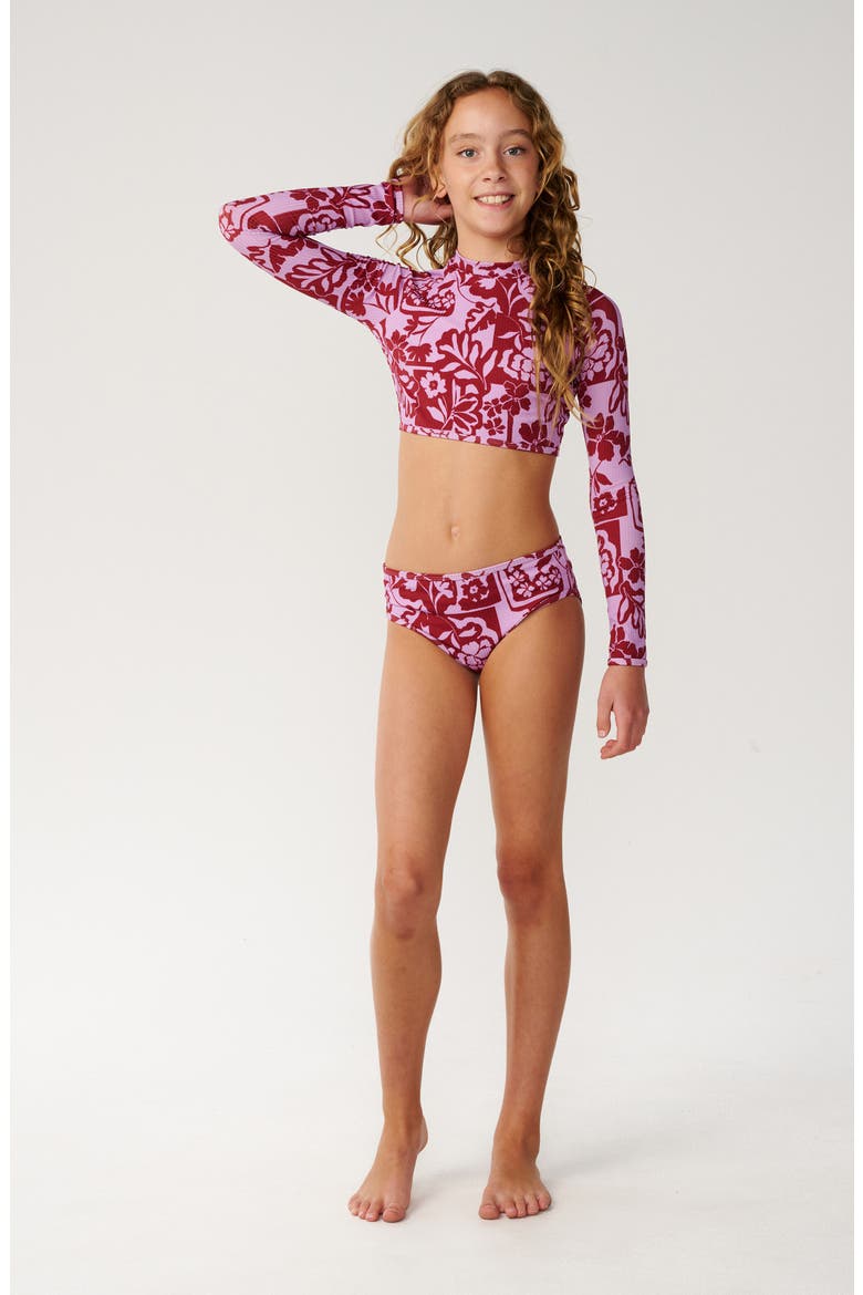 Kids' Pacific Coast Two-Piece Rashguard Swimsuit, Alternate, color, PINK MULTI