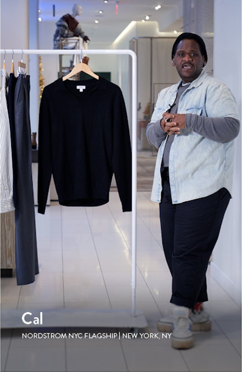 Malik Textured Wool Polo Sweater, sales video thumbnail