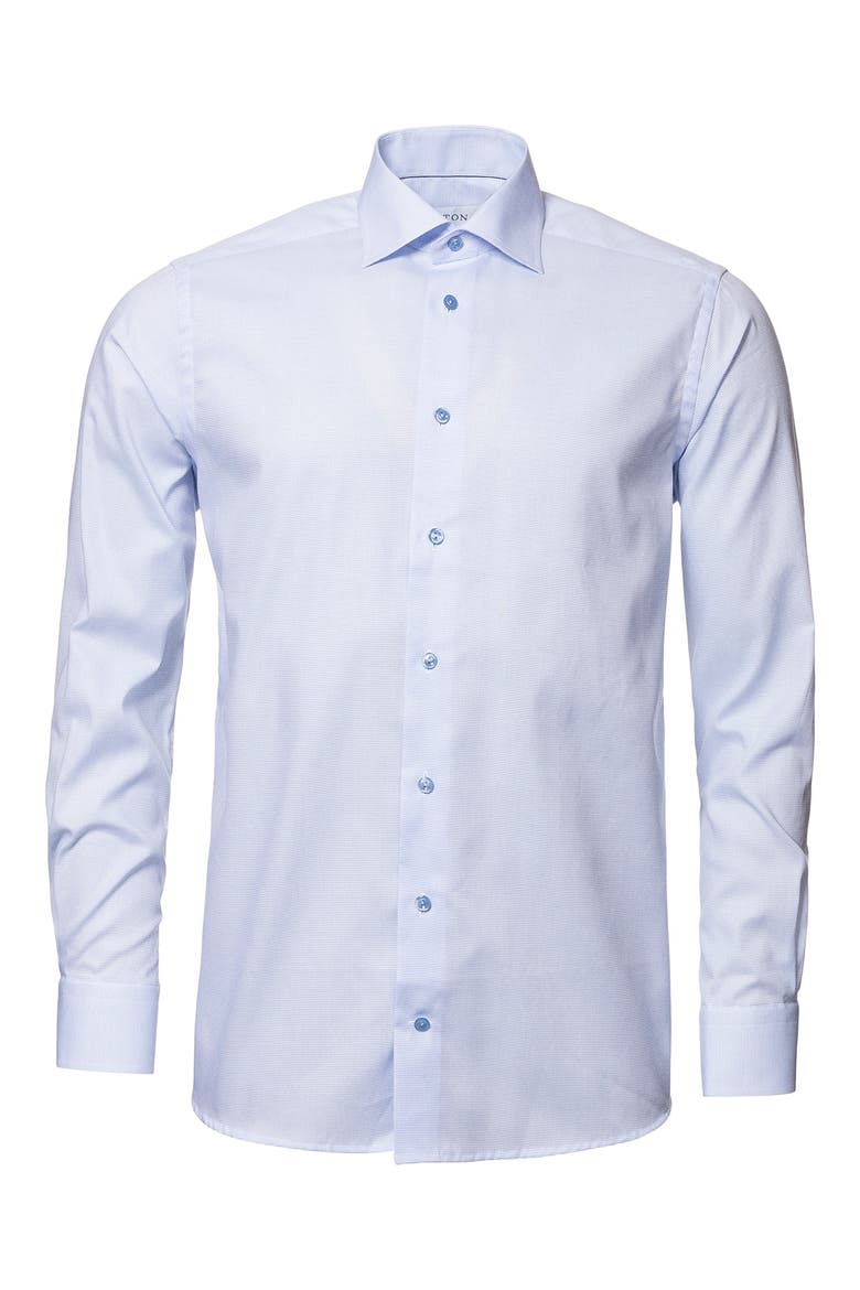 Slim Fit Textured Solid Shirt, Alternate, color, BLUE