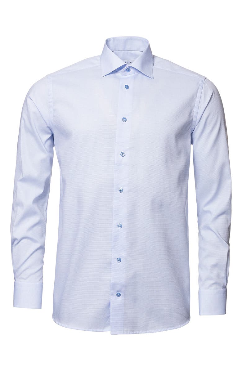 Eton Slim Fit Solid Dress Shirt, Alternate, color, Blue
