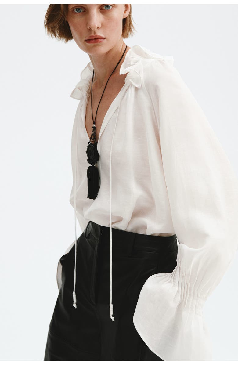 H&M Oversized linen-blend shirt, Alternate, color, White