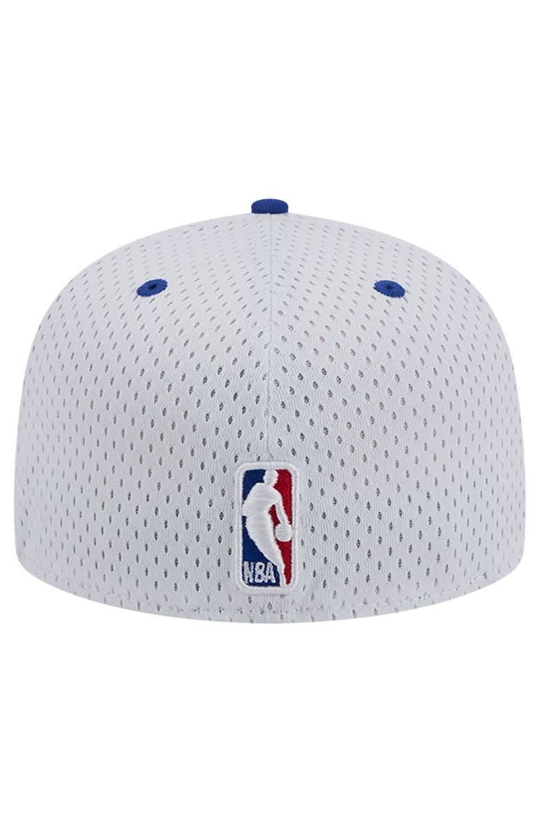 New Era Men's New Era White/Royal Philadelphia 76ers Throwback 2Tone 59FIFTY Fitted Hat, Alternate, color, White