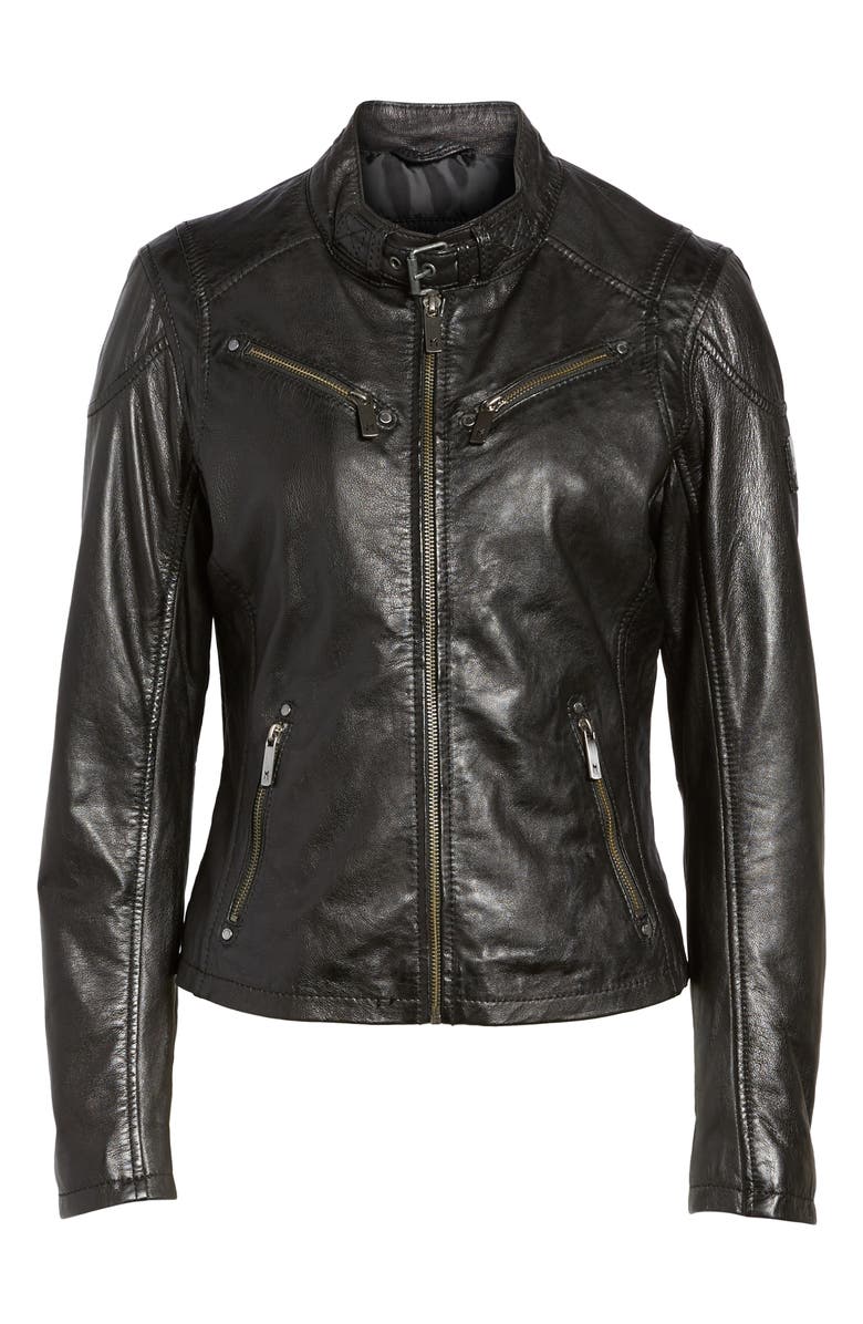 MAURITIUS Leather Lambskin Leather Moto Jacket, Alternate, color,