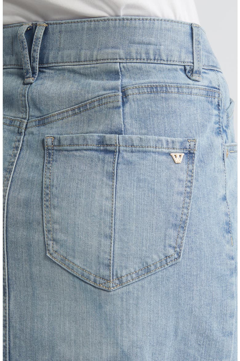 'Ab'Solution Skyrise Raw Hem Denim Maxi Skirt, Alternate, color, LIGHT BLUE