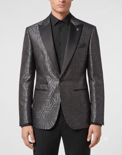 Jacquard Blazer Regular Fit Monogram Men