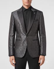 PHILIPP PLEIN Jacquard Blazer Regular Fit Monogram Men