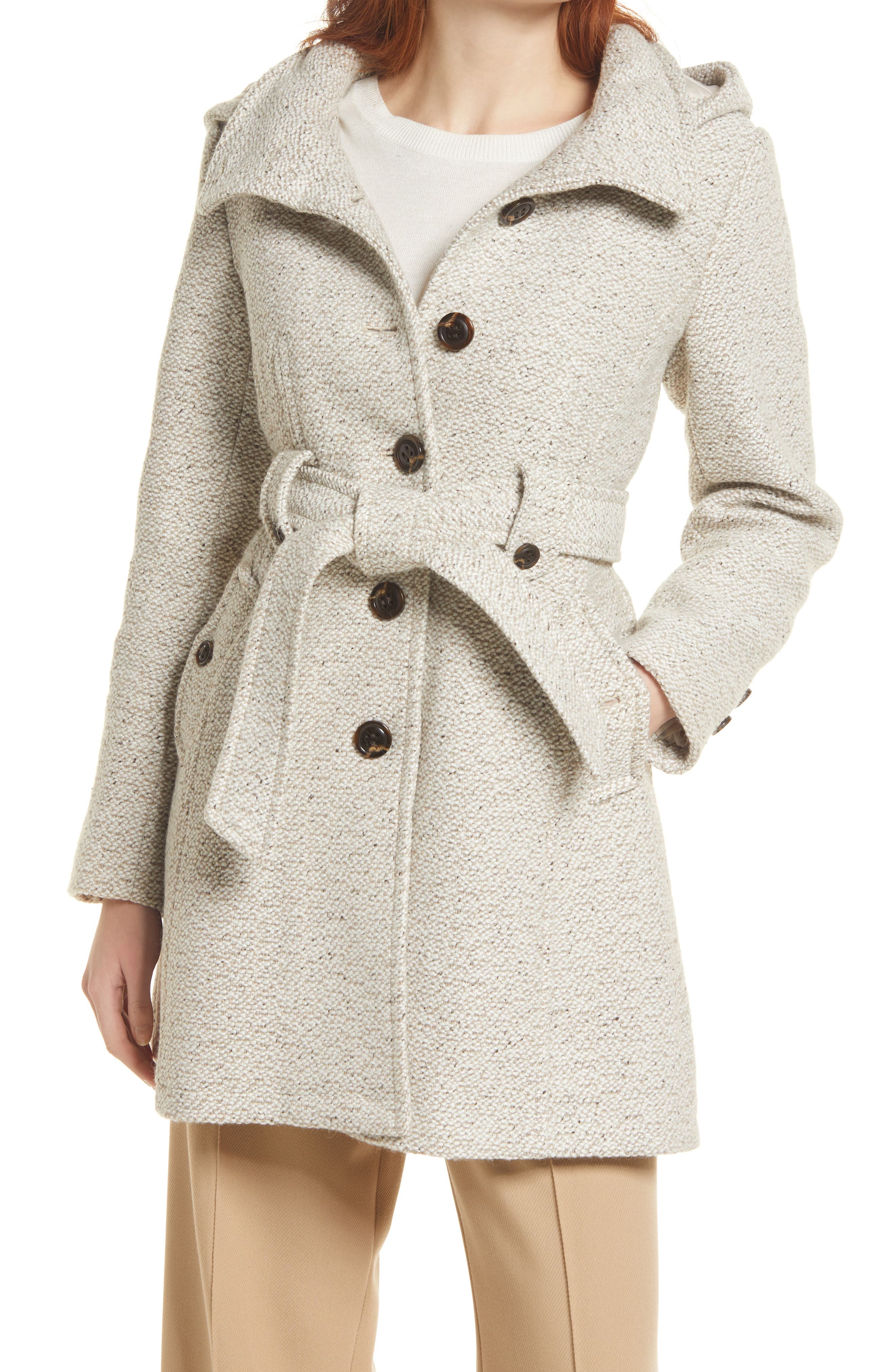 Belted Hooded A-Line Coat - image 2