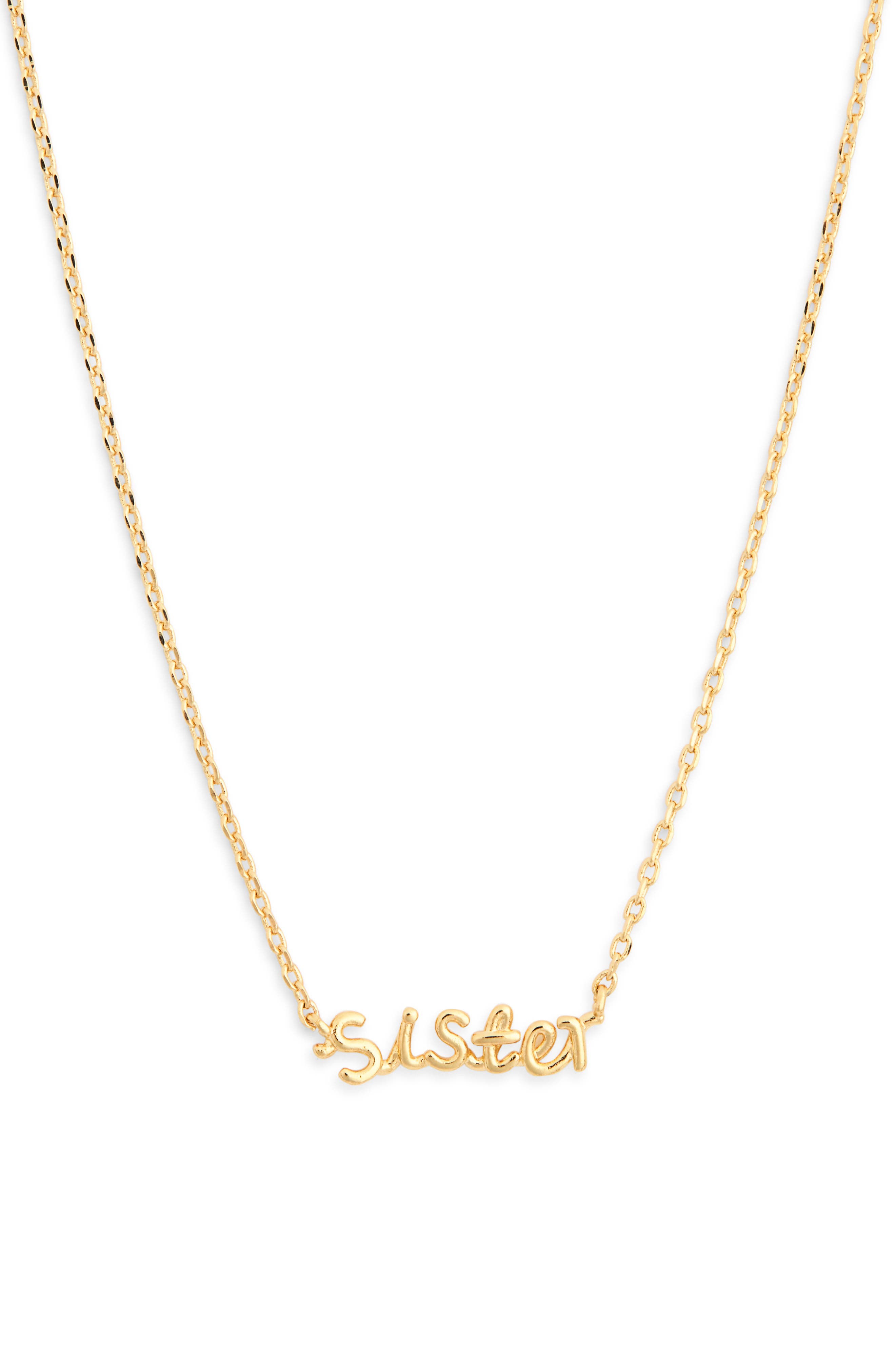 Estella Bartlett Sister Word Pendant Necklace (Women) | Nordstromrack