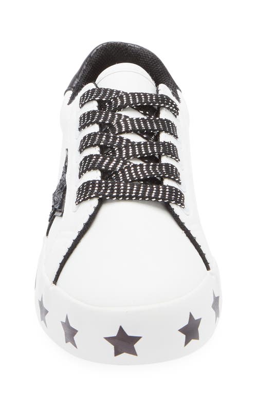 Olivia Miller Kids' Metallic Heart Sneaker In White/black