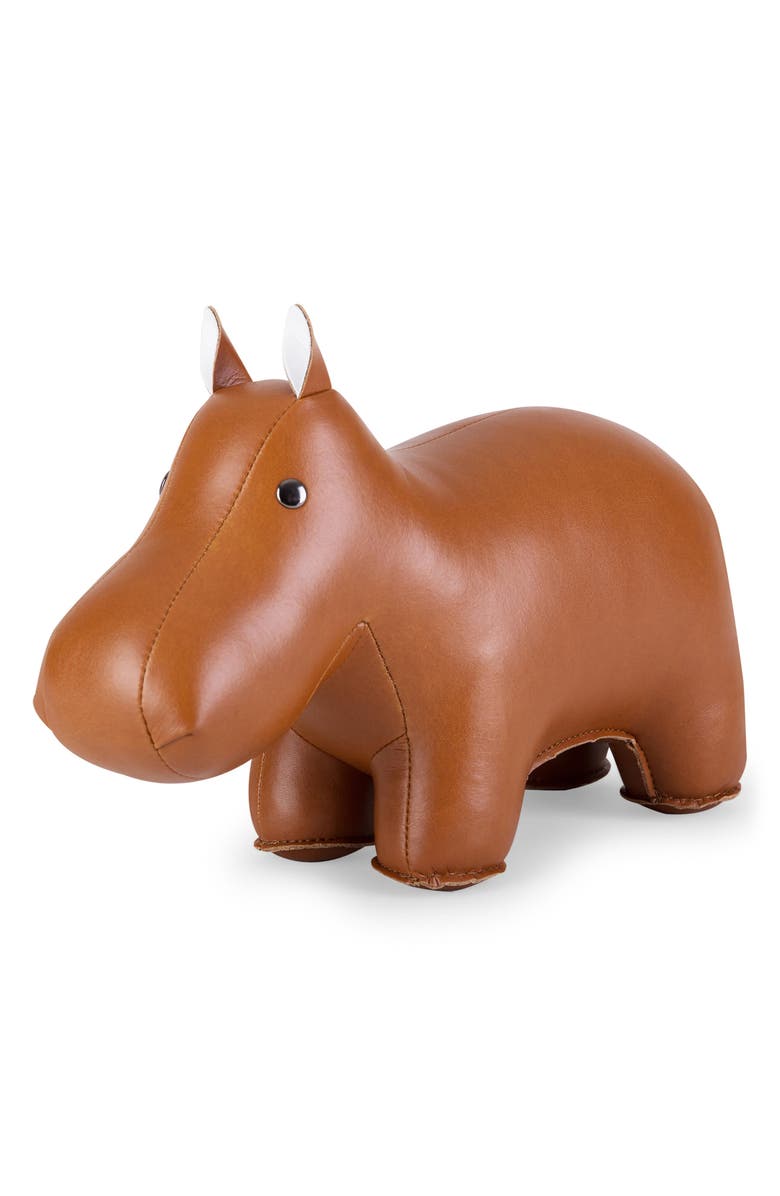 Zuny Hippo Bookend, Main, color, Tan White
