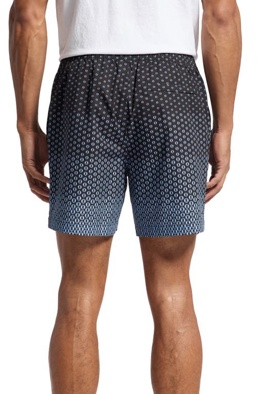 Psycho Bunny Bendigo Allover Print 5.75 Swim Trunks In Evening Blue