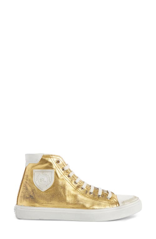 Saint Laurent Bedford Mid Top Sneaker In Gold