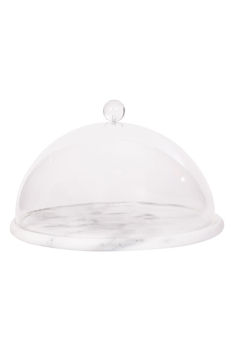 Artifacts Trading Company Marble Plate with Acrylic Dome, Main, color, White Matte