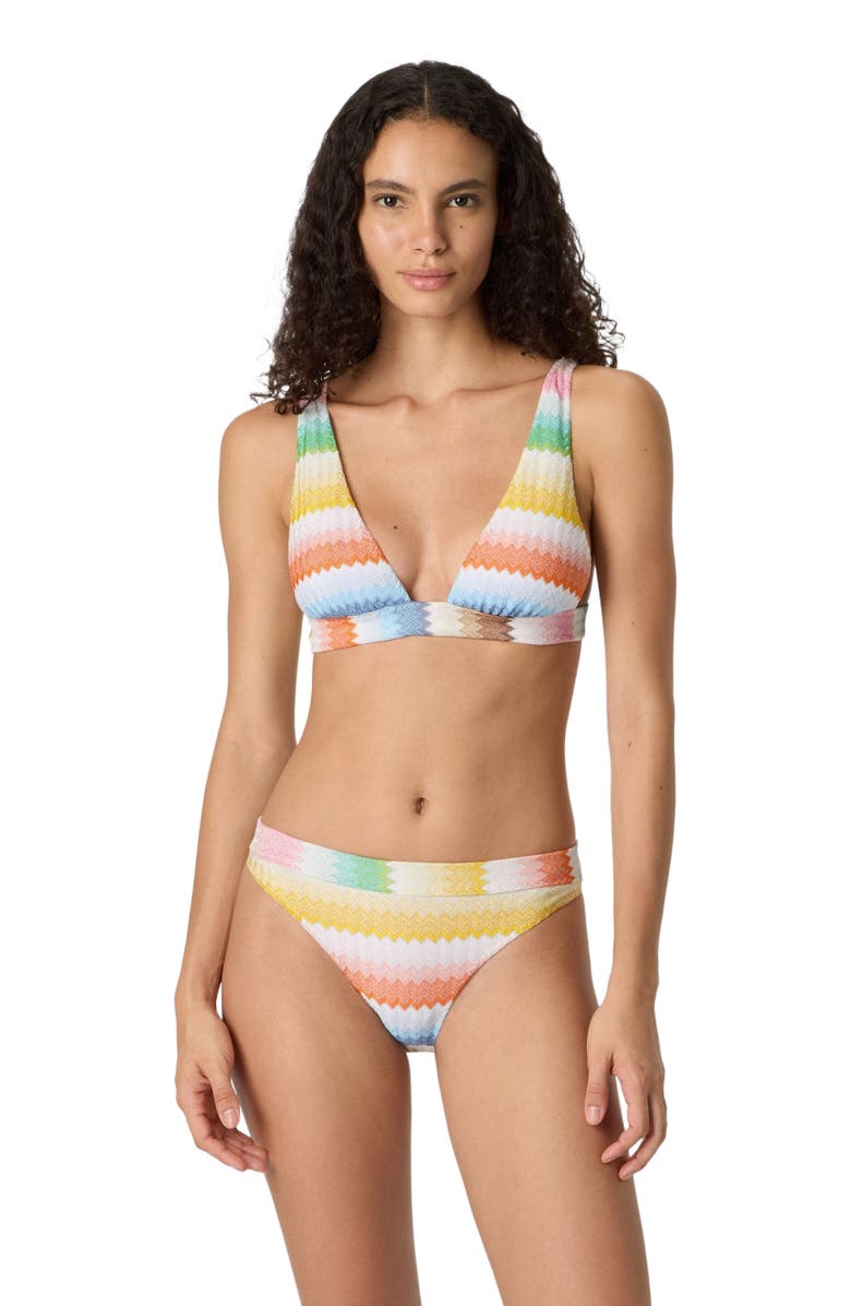 Missoni Bralette Bikini With Dégradé Zigzag Pattern, Main, color, Multicoloured