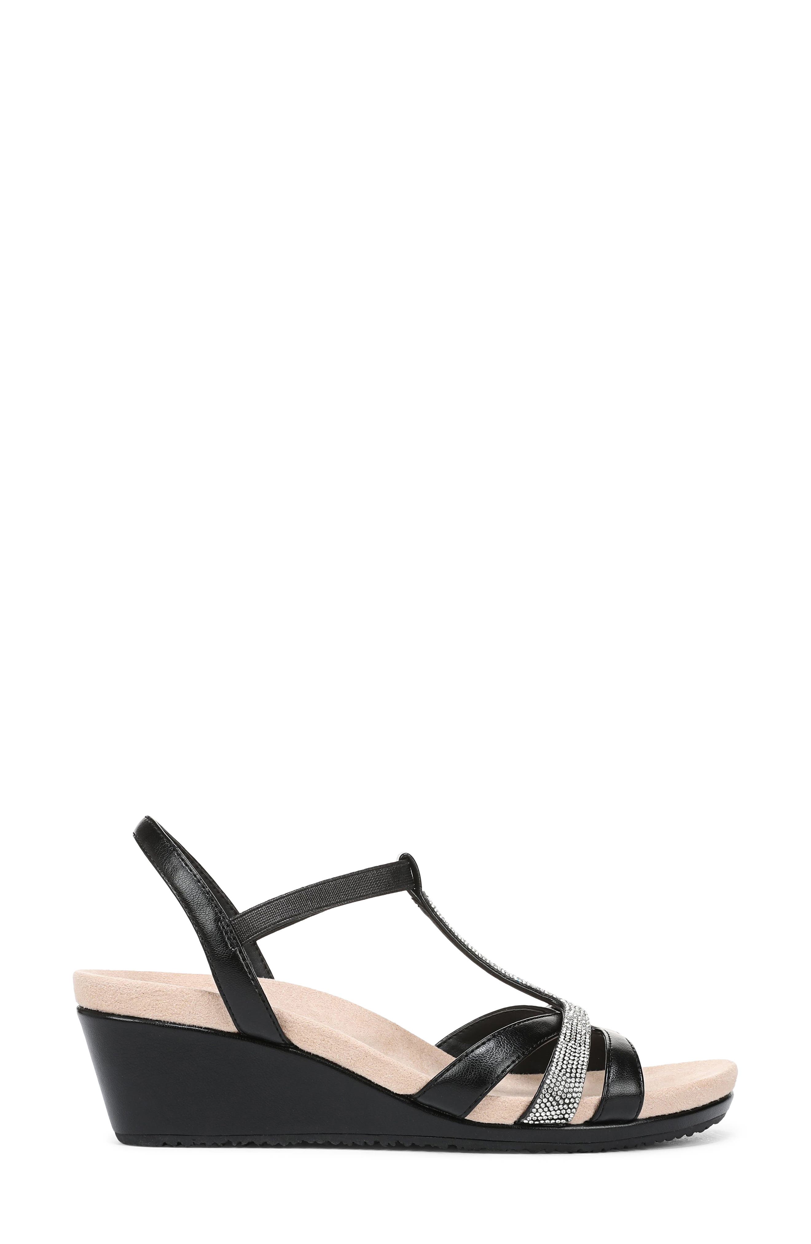 LifeStride Mimosa Slingback Platform Wedge Sandal, Alternate, color, Black