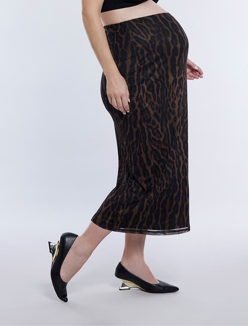 Motherhood Maternity Mesh Bodycon Maxi Maternity Skirt In Animal