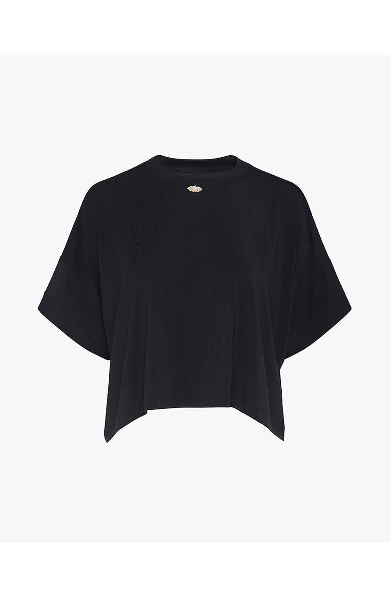 WeWoreWhat Cropped Sleep Tee, Alternate, color, Black