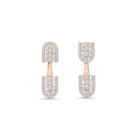 U Floating Baguette Studs Earrings