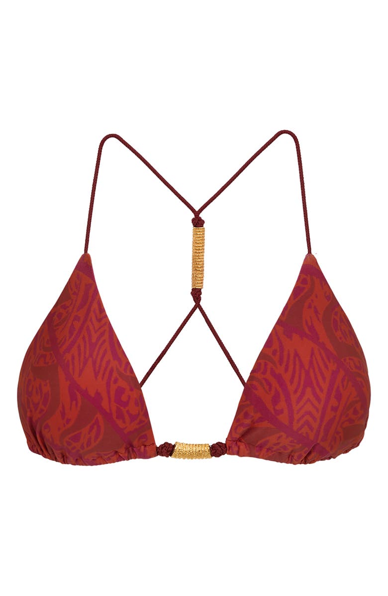 ViX Paula Hermanny Musique Stacy T-Back Bikini Top, Alternate, color, Multi Red