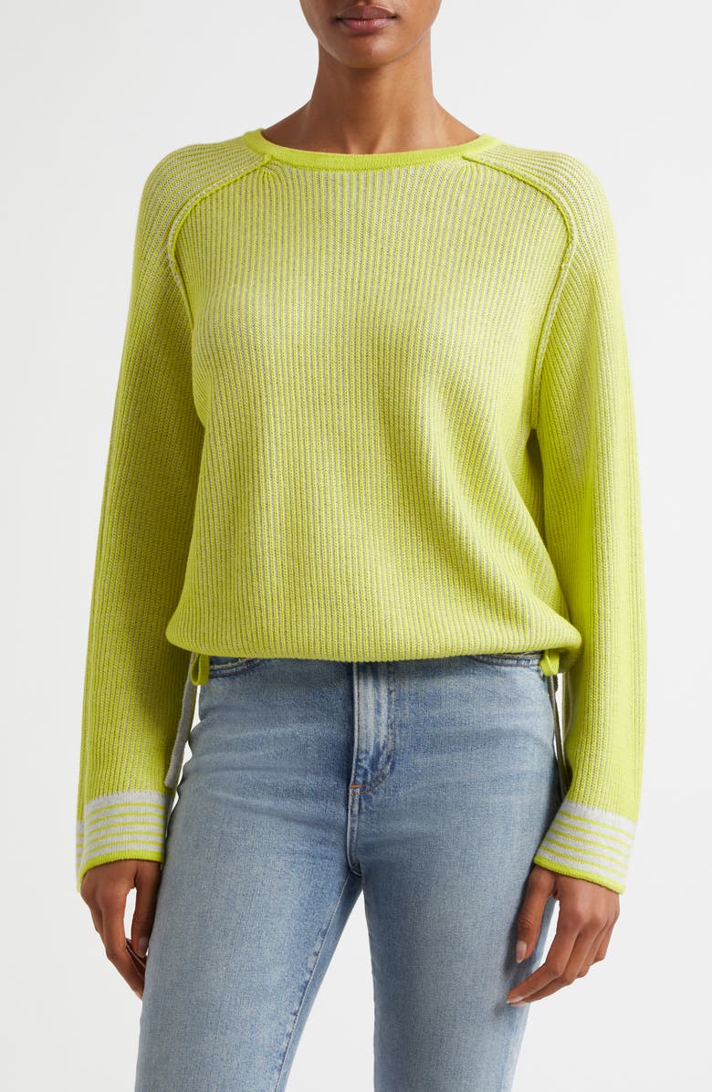 MARGARET O'LEARY Cotton & Cashmere Drawstring Waist Sweater, Main, color, 